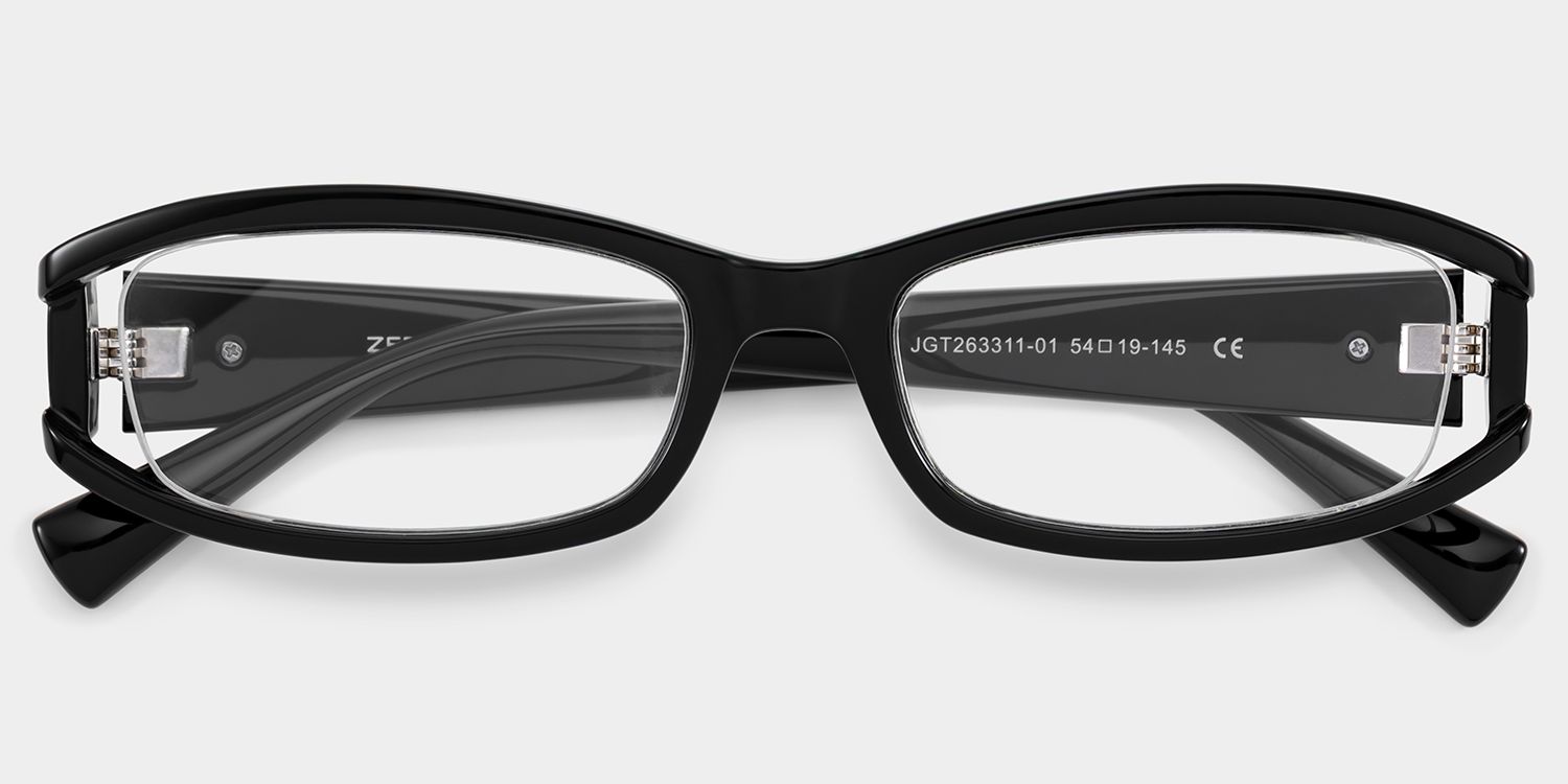 Willow Thick Black Rectangle Glasses for Teenager | ZEELOOL2