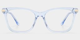 Eliot Clear Blue Rectangle Glasses1