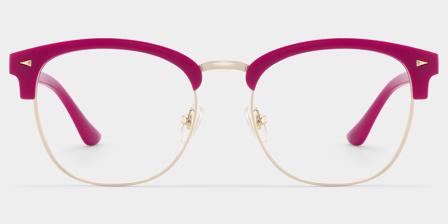 Lasha Pink Browline Mixed Frame Glasses for Women | ZEELOOL1