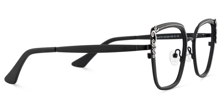Frieze Black Rectangle Glasses