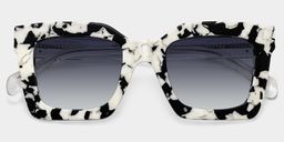 Megan Cow print Square Sunglasses1