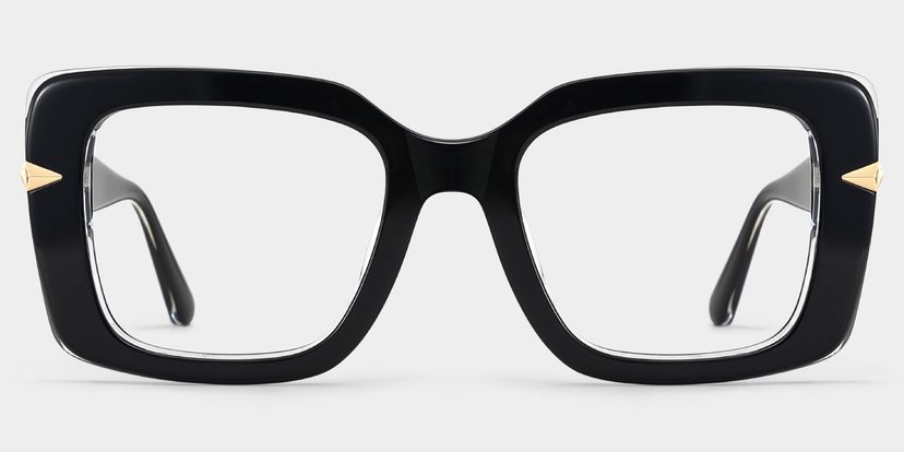 Neon Black Square Glasses