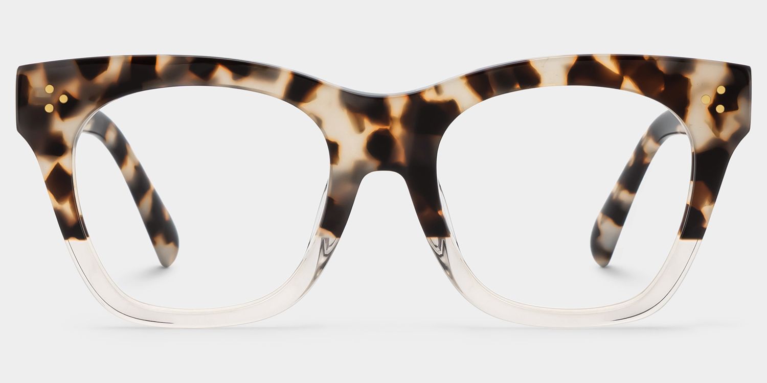 Rectangle Tandy Light Tortoise Frame Glasses | ZEELOOL0