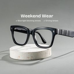 Pride Black Square Glasses0