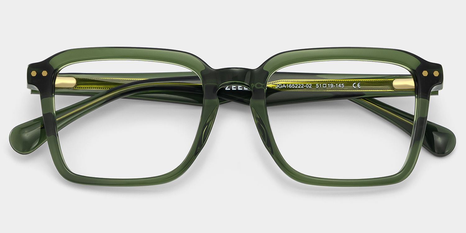 Vickerie Thin Green Glasses in Square Design | Zeelool2