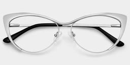 Ellen Silver Cat eye Glasses1