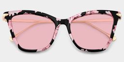 Hilary Pink-Floral Butterfly Sunglasses1