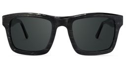 Riley Black Rectangle Sunglasses0
