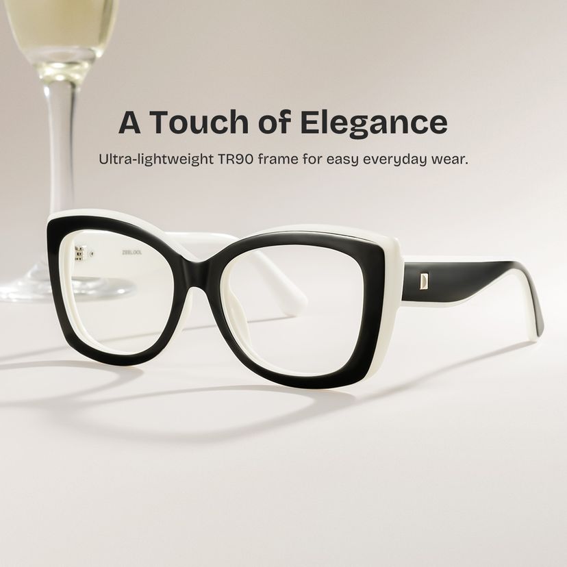 Rosie Black White Butterfly Glasses