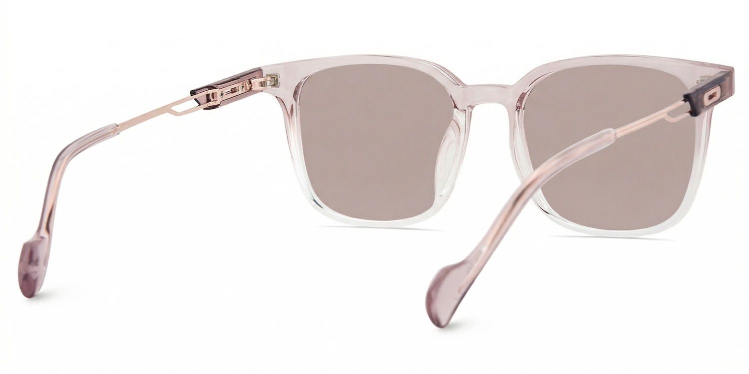 Chloe Square Pink Clear Sunglasses for Women & Men | ZEELOOL4