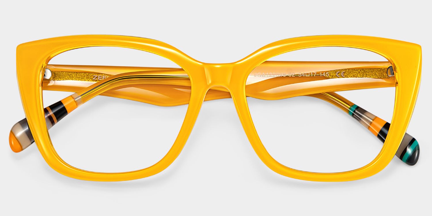 Julius Yellow Frame Glasses with Butterfly Frame Online | ZEELOOL5
