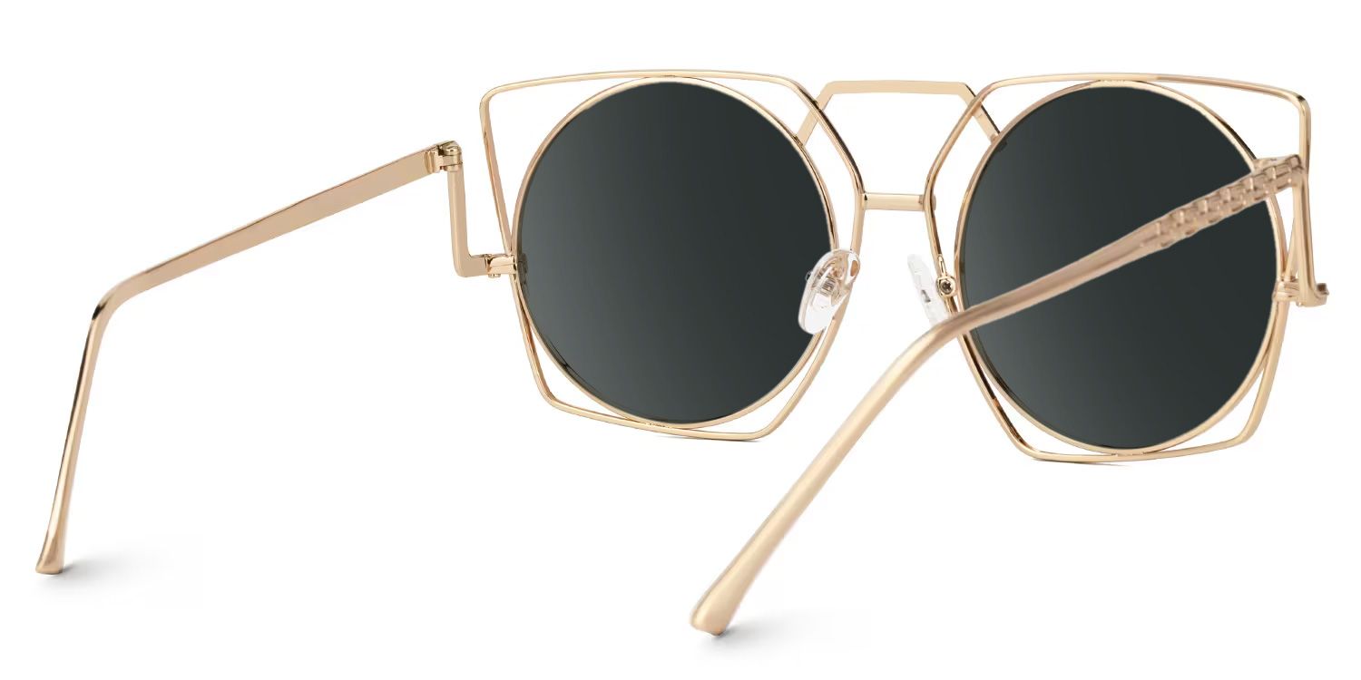 Ybarra Geometric Gold Frame Sunglasses Online Sale | ZEELOOL3