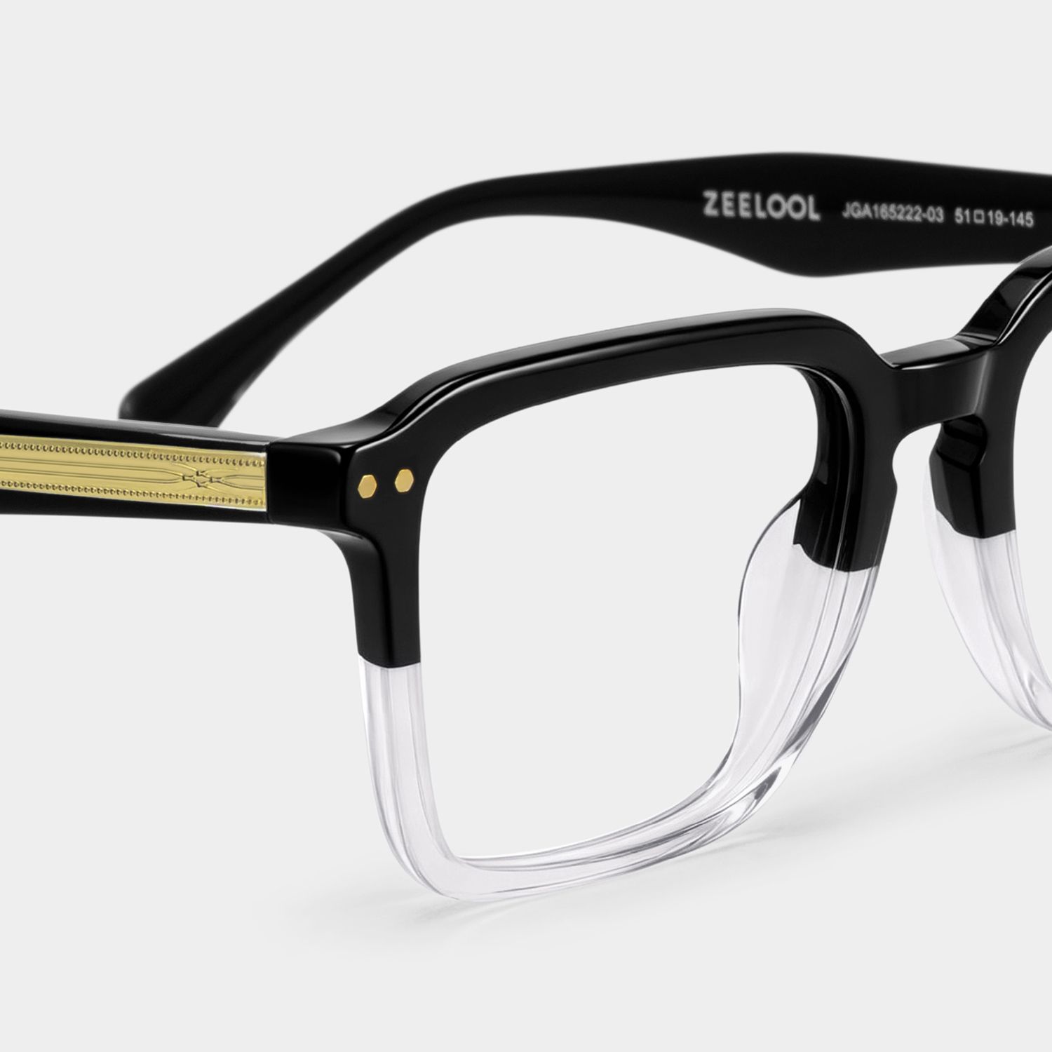 Vickerie Thin Black Clear Glasses in Square Design | Zeelool5