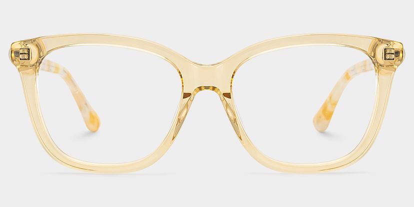 Isabella Clear Yellow Square Glasses