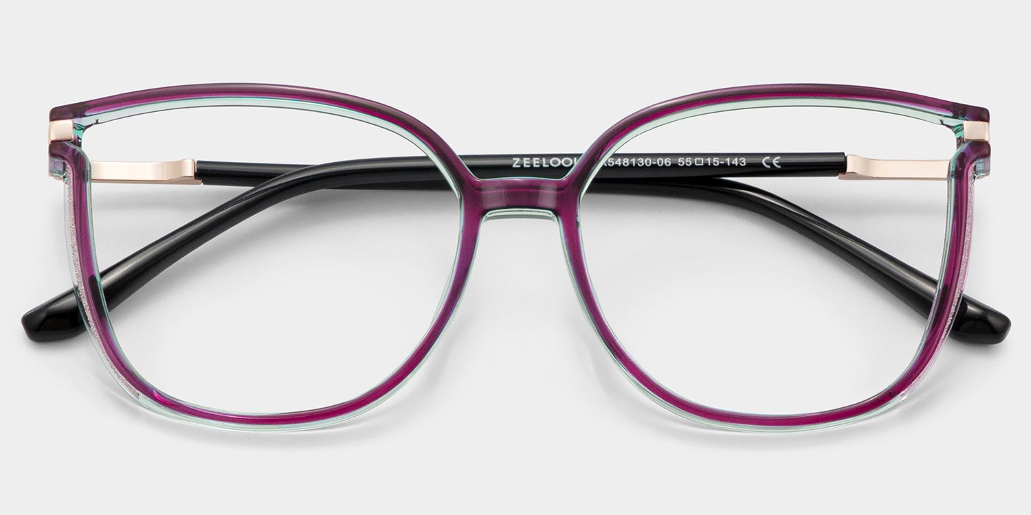 Rodz Square Purple Frame Glasses for Women | ZEELOOL1