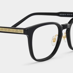 Hailey Black Square Glasses5