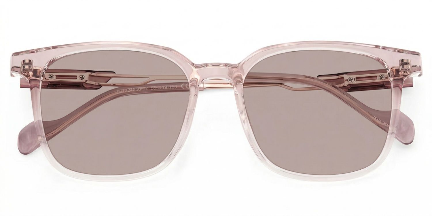 Chloe Square Pink Clear Sunglasses for Women & Men | ZEELOOL1