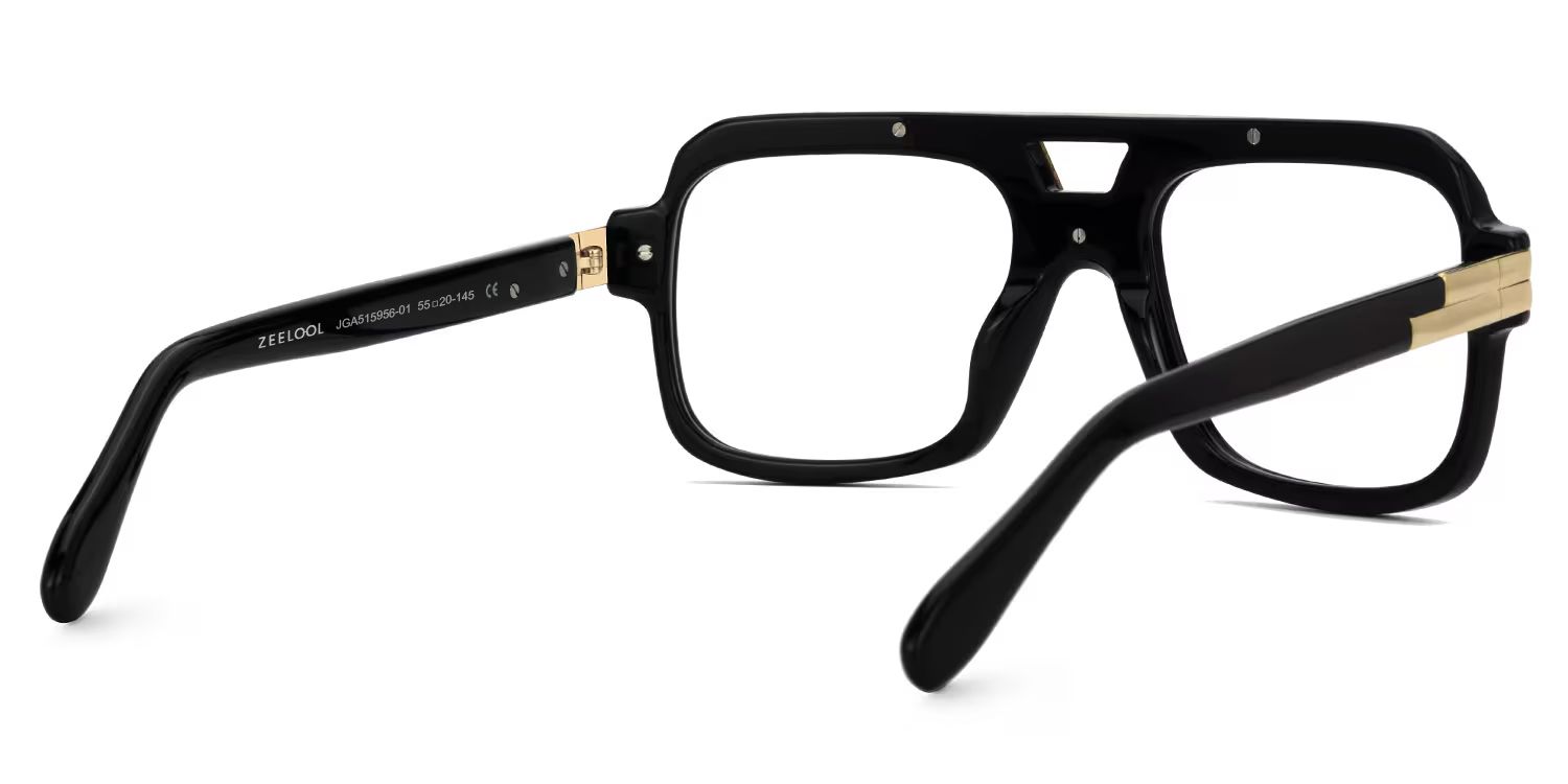 Croswell Acetate Aviator Black Frame Glasses | Zeelool3