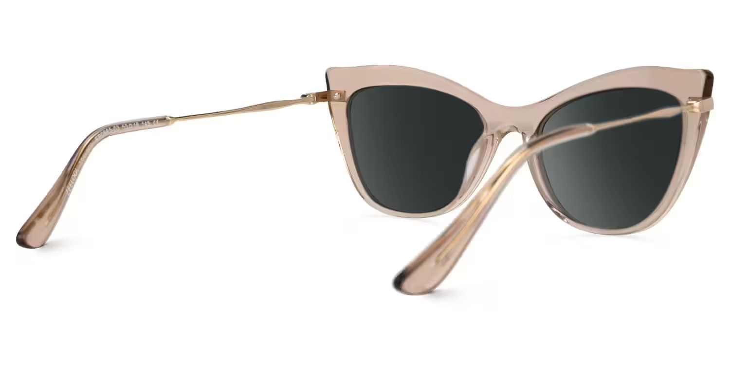 Indira Cat Eye Style Beige Frame Sunglasses | ZEELOOL3