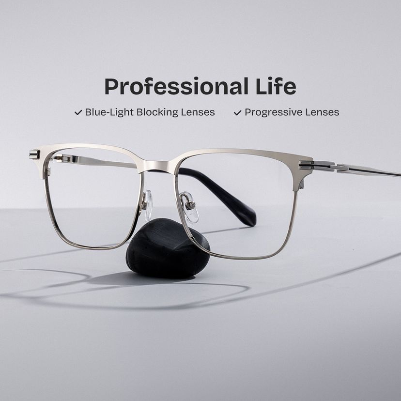 Marshall Silver Browline Glasses