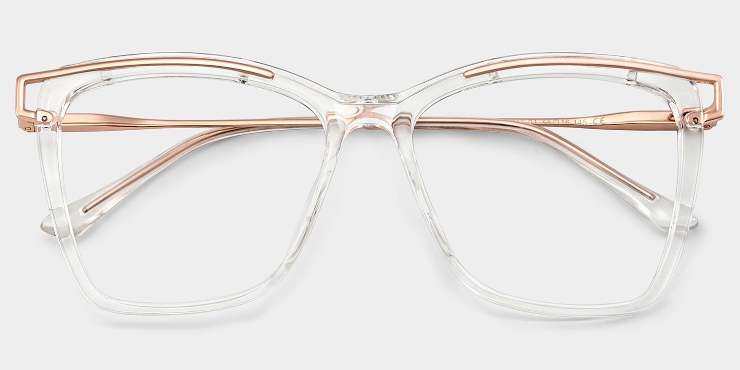 Krystle Square Clear Metal Frame Glasses | ZEELOOL4