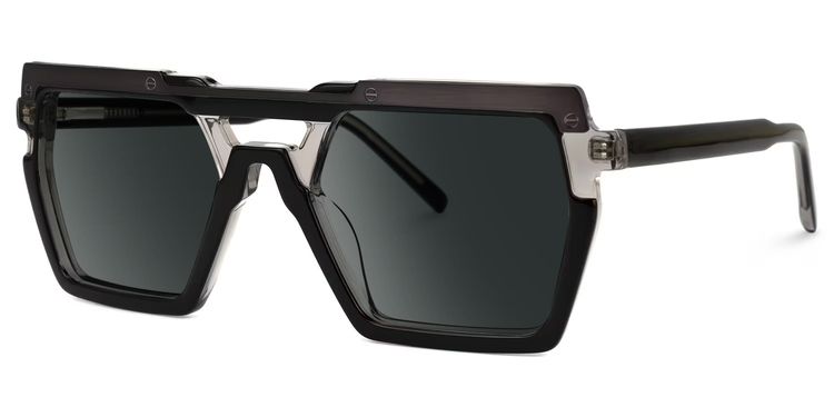 Ferguson Black Geometric Sunglasses