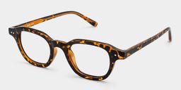 Amber Tortoise Square Glasses3