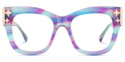Minfia Blue Purple Square Glasses2