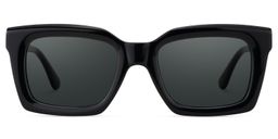 Solana Black Rectangle Sunglasses0