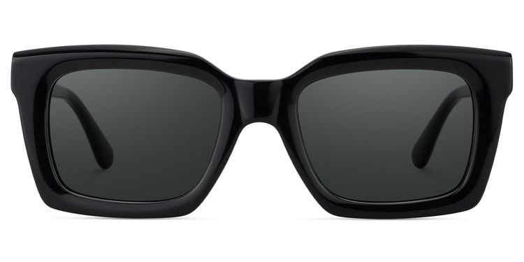 Solana Black Rectangle Sunglasses