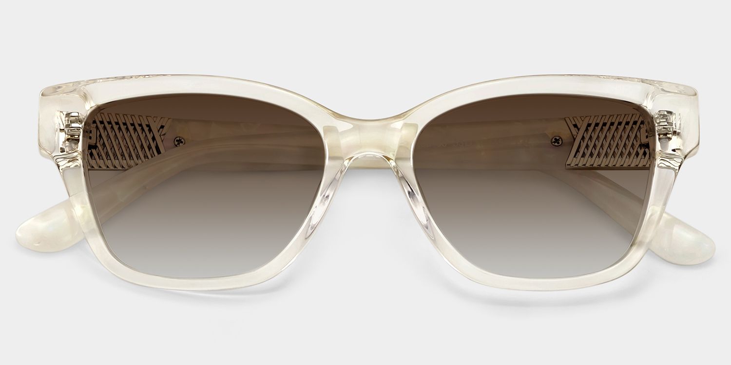 Miranda Cat Eye Clear Yellow Prescription Sunglasses | ZEELOOL3