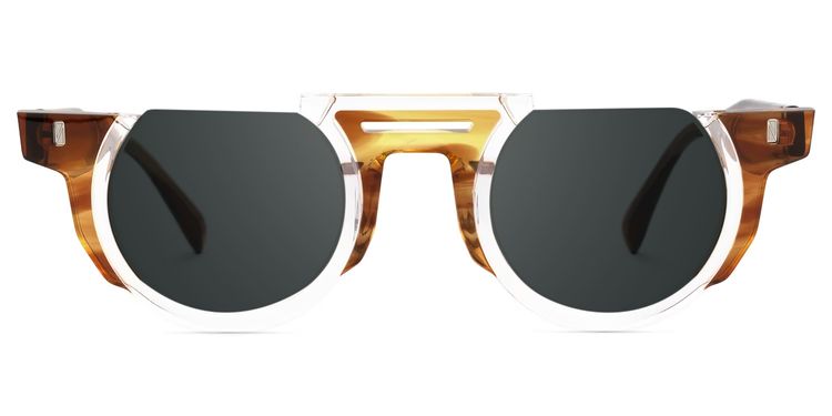 Mastin Brown Round Sunglasses