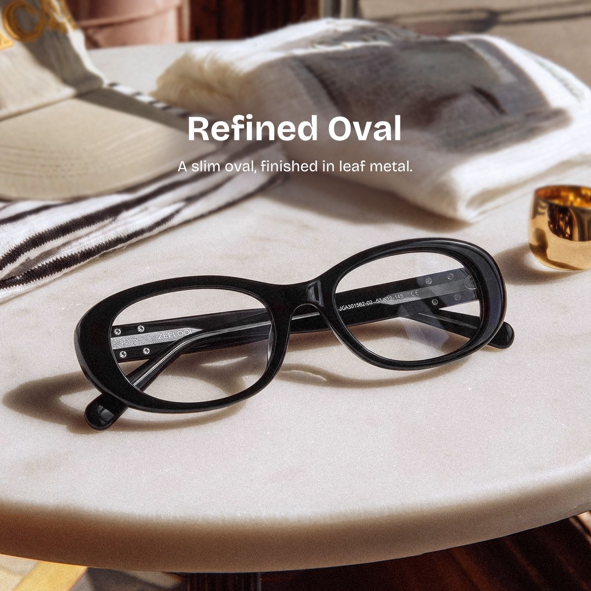 Catherine Black Oval Frame Glasses Online for Women | ZEELOOL0