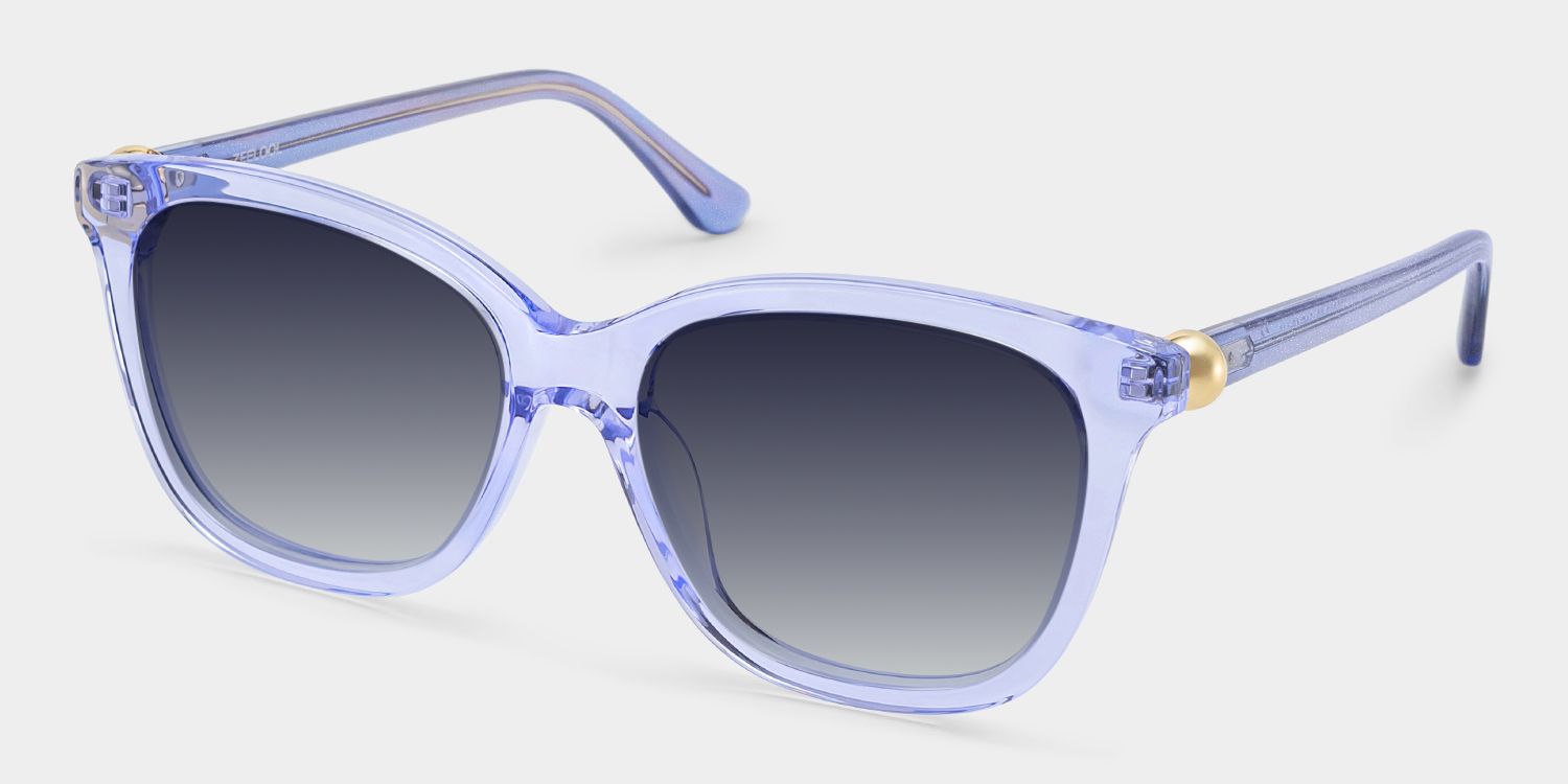 Isabella Square Clear Blue Frame Sunglasses Online Sale | ZEELOOL2
