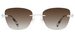 Seth Silver Rectangle Sunglasses0