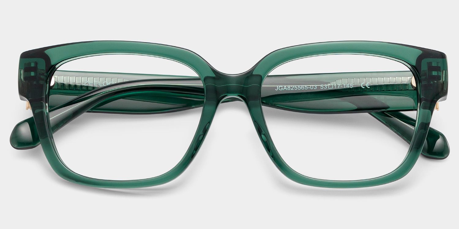 Blake Green Square Glasses | Nostalgic Varsity Frame3