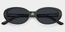 Lennon Black Oval Sunglasses2