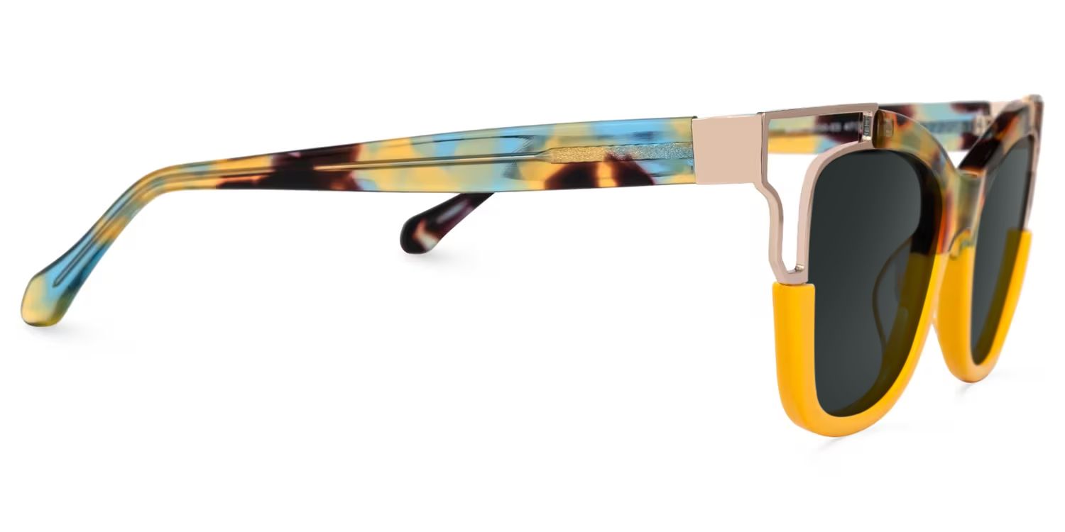 Rhoden Cat Eye Style Yellow Frame Sunglasses | ZEELOOL2