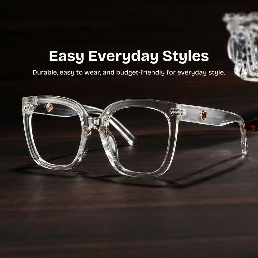 Ebony Clear Square Glasses