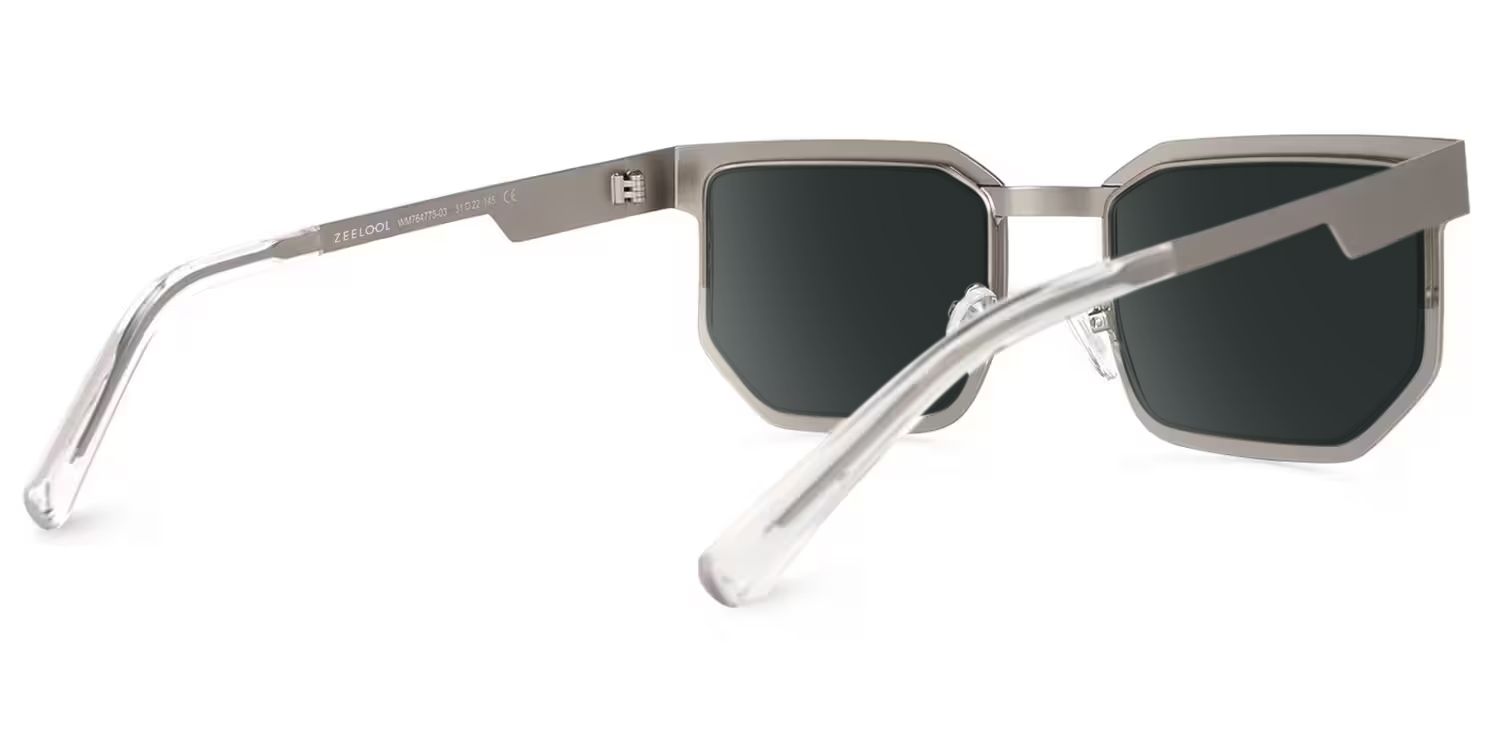 Barber Rectangle Silver Prescription Sunglasses | ZEELOOL3