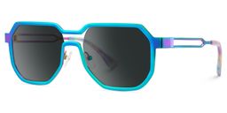 Hype Iridescent Geometric Sunglasses3