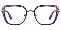 Frieze Purple Rectangle Glasses0
