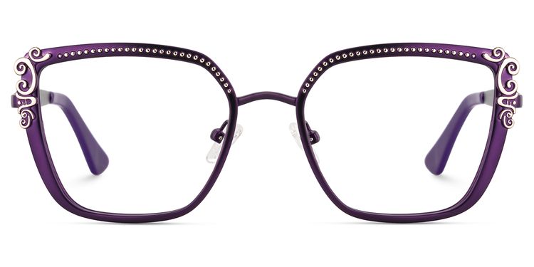 Frieze Purple Rectangle Glasses