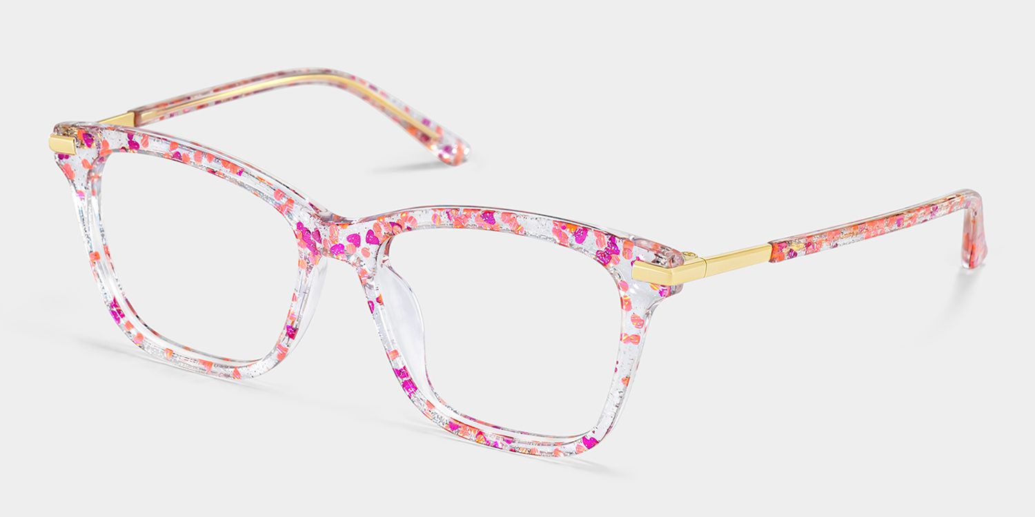 Eliot Rectangle Eyewear with Pink2