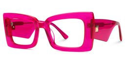 Mitia Neon-Pink Rectangle Glasses1
