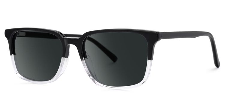 Barnhill Black-Clear Square Sunglasses