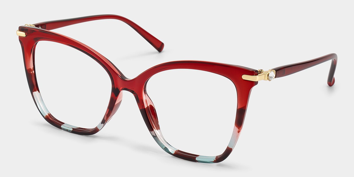 Lamar Butterfly Red Eyeglasses and Two-Tone Frames | ZEELOOL2