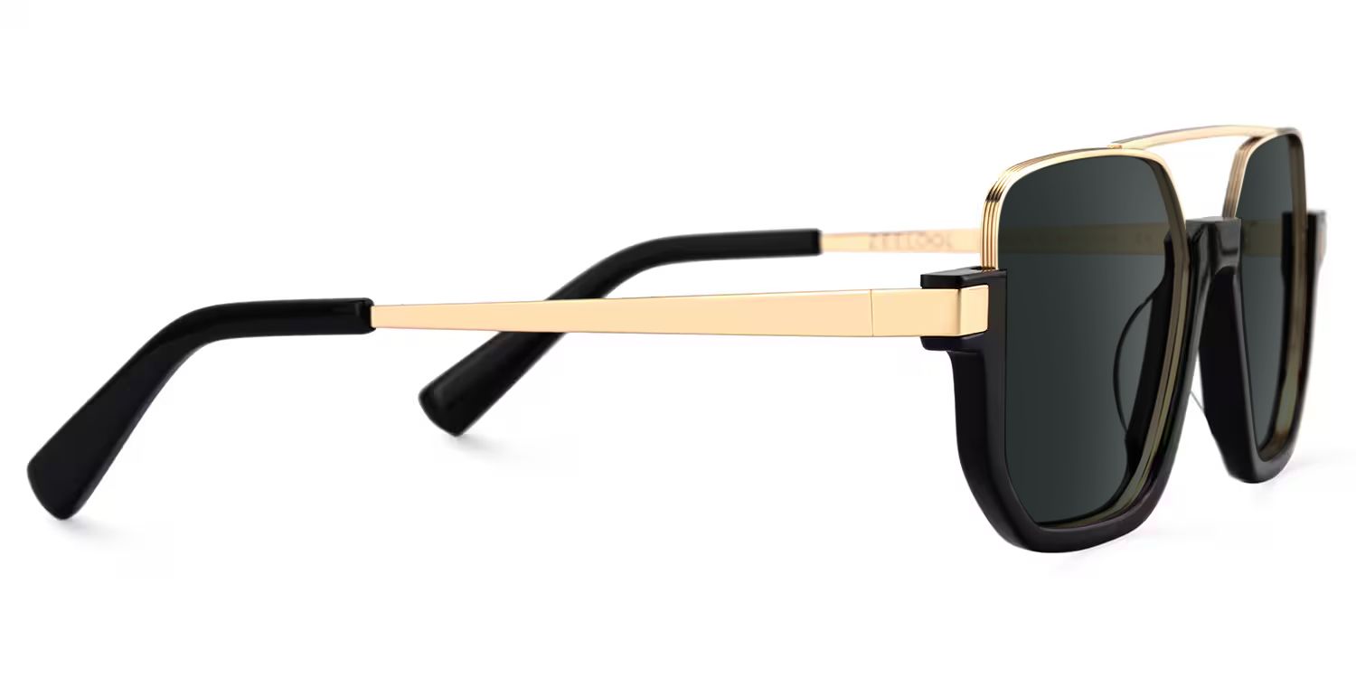Oromiya Aviator Black Gold Frame Sunglasses Online Sale | ZEELOOL2