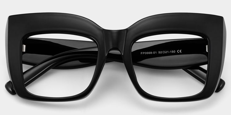Alberta Black Square Glasses