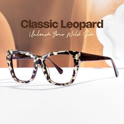 Tessia Brown Leopard Square Glasses1